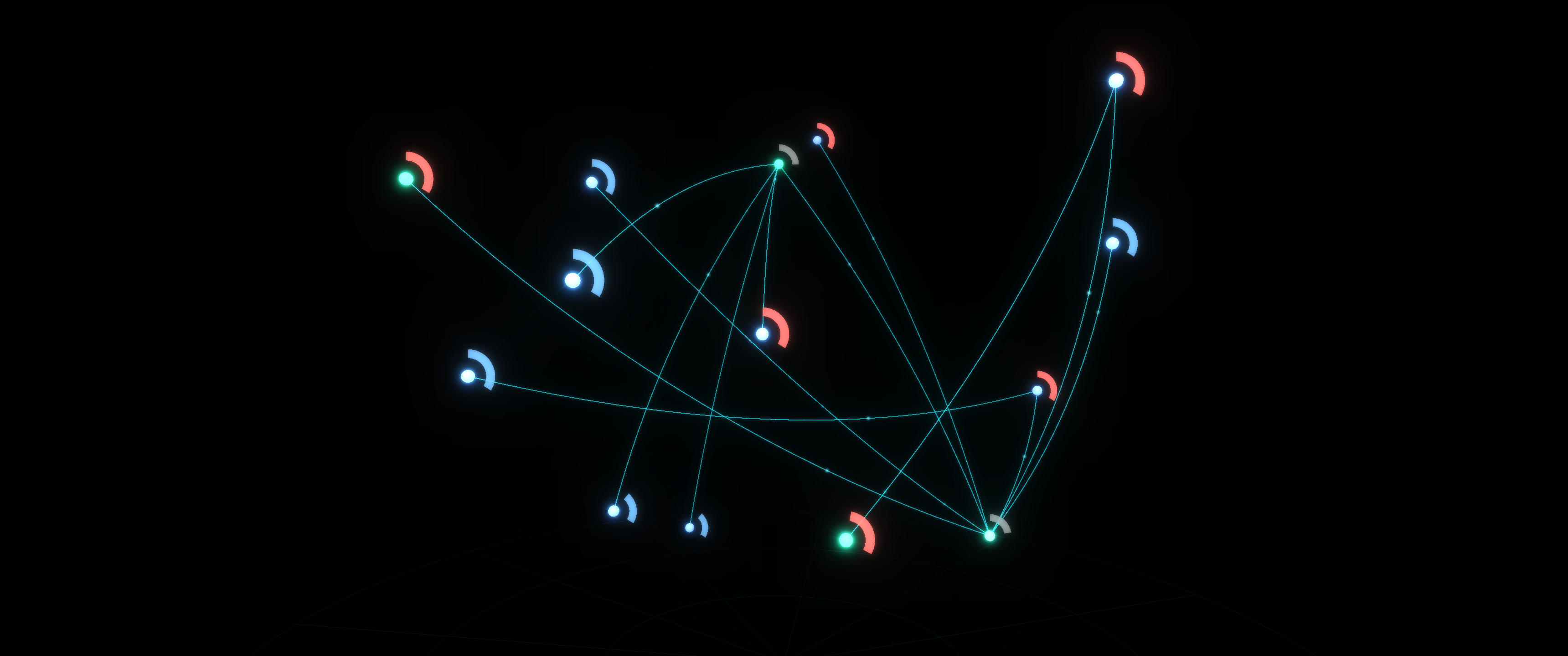 The tolerance clock on the map: a ring around each element fills while it is disrupted
